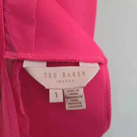 Ted Baker London Pink Sharlot Mesh Paneled Scallop Fit Flare Dress Size US 4 - Picture 7 of 9